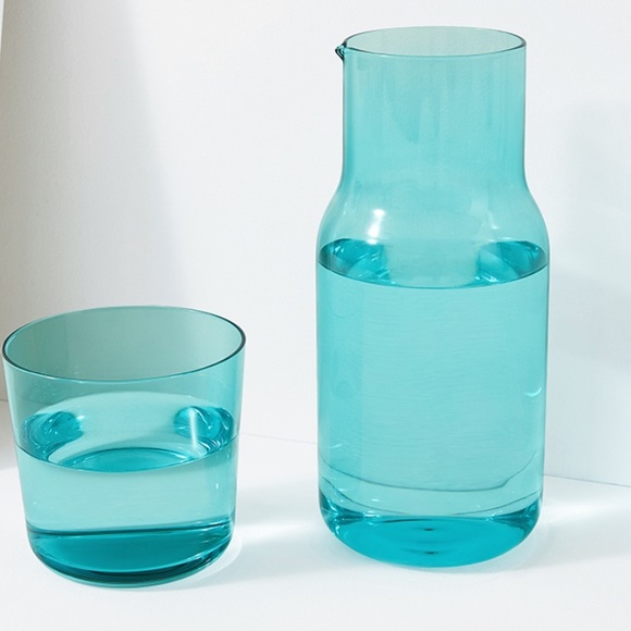 JONATHAN ADLER BIBA Blue Glass Bedside Carafe & Cup Set NIB - Picture 2 of 7